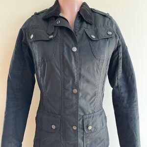 Vintage Babour womens jacket, size US 6/UK10 Blk Waxed Cotton Fireblade AW15 -